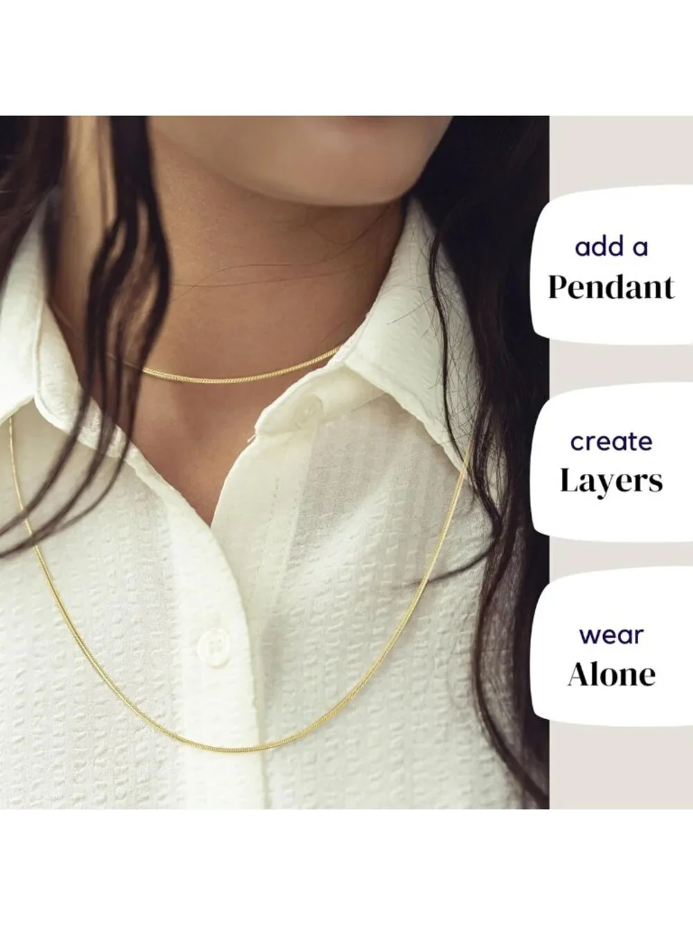 Elegant Gold Snake Chain Necklace for Women | 24K Plated Sterling Silver Jewelry